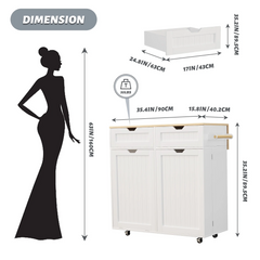 SNYNUXX Kitchen Island with Drop Leaf, Rolling Mobile Island Cart with Drawer, Wooden Countertop and Lockable Casters, Black-35.43"x23.62"x35.43"