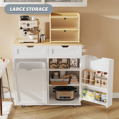 SNYNUXX Kitchen Island with Drop Leaf, Rolling Mobile Island Cart with Drawer, Wooden Countertop and Lockable Casters, Black-35.43"x23.62"x35.43"