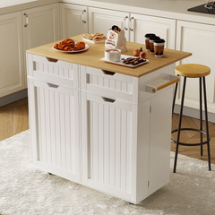 SNYNUXX Kitchen Island with Drop Leaf, Rolling Mobile Island Cart with Drawer, Wooden Countertop and Lockable Casters, Black-35.43"x23.62"x35.43"