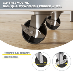 SNYNUXX Kitchen Island with Drop Leaf, Rolling Mobile Island Cart with Drawer, Wooden Countertop and Lockable Casters, Black-35.43"x23.62"x35.43"