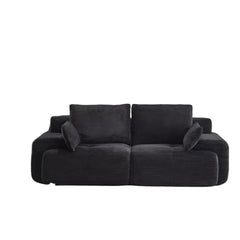 Love seat Sofa Couch for Living Room, Corduroy Fabric, Modern Memory Foam Compressed Sofa with Pillows, High-Resilience Memory Foam, Easy Assembly for Small Spaces (Grey, 1 Seat)