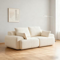 Love seat Sofa Couch for Living Room, Corduroy Fabric, Modern Memory Foam Compressed Sofa with Pillows, High-Resilience Memory Foam, Easy Assembly for Small Spaces (Grey, 1 Seat)