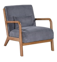 Mid Century Modern Accent Chairs, Upholstered Corduroy Fabric Lounge Arm Chair with Lumbar Cushion & Solid Wood Frame for for Living Room, Bedroom, Balcony, Camel