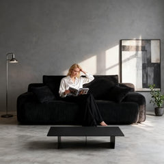 Love seat Sofa Couch for Living Room, Corduroy Fabric, Modern Memory Foam Compressed Sofa with Pillows, High-Resilience Memory Foam, Easy Assembly for Small Spaces (Grey, 1 Seat)