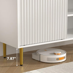 55”Floating Entertainment Center with LED Lights for 60/65/70 Inch TV, Floating TV Shelf with 5 Timers & 3 Colors & 6 Brightness Levels, Marble Wall-Mounted TV Stand for Living Room,Bedroom, White