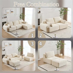 Love seat Sofa Couch for Living Room, Corduroy Fabric, Modern Memory Foam Compressed Sofa with Pillows, High-Resilience Memory Foam, Easy Assembly for Small Spaces (Grey, 1 Seat)