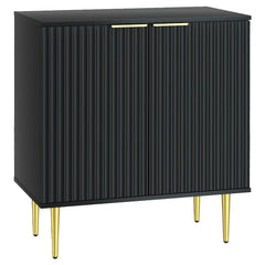 Sideboard Buffet Cabinet, Modern Coffee Bar Cabinet with Fluted Waveform Doors and Adjustable Shelf, Buffet Cabinet with Storage for Living Room, Dining Room, Hallway, Black