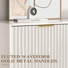 55”Floating Entertainment Center with LED Lights for 60/65/70 Inch TV, Floating TV Shelf with 5 Timers & 3 Colors & 6 Brightness Levels, Marble Wall-Mounted TV Stand for Living Room,Bedroom, White