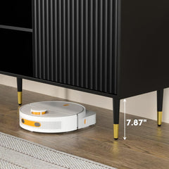 55”Floating Entertainment Center with LED Lights for 60/65/70 Inch TV, Floating TV Shelf with 5 Timers & 3 Colors & 6 Brightness Levels, Marble Wall-Mounted TV Stand for Living Room,Bedroom, White