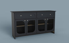 Buffet Cabinet with Storage, Buffet Cabinet with Acrylic Doors, Black