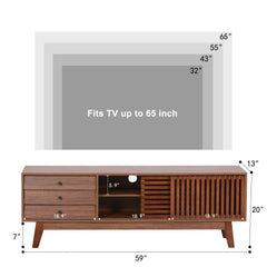 EOYUTLLY TV Stand for 55/60/65 Inch TV, Modern Entertainment Center with Storage Cabinets, Wood Media Console with 3 Drawers, Television Stands with Adjustable Height Shelf for Living Room, Bedroom