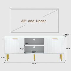 55”Floating Entertainment Center with LED Lights for 60/65/70 Inch TV, Floating TV Shelf with 5 Timers & 3 Colors & 6 Brightness Levels, Marble Wall-Mounted TV Stand for Living Room,Bedroom, White
