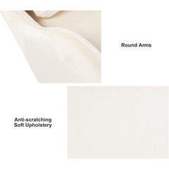 Velvet Fabric Living Room Chair, Modern Oval Round Armchair, 2 in 1 Pet Friendly Single Sofa Chair with Thickened Backrest and Classic Track Arms for Office/Bedroom/Reading Spaces, Orange