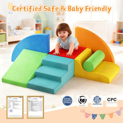 Large 8-Piece Foam Climbing Blocks for Toddlers, Soft Play Climbing Toys with Non-Slip Bottom, Baby Climbing Blocks Boost Motor Skills & Coordination,Indoor Play Gym Set for Climbing & Crawling