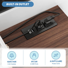 Coffee Bar Cabinet, 47" Farmhouse Sideboard Buffet Cabinet with Sliding Barn Door, Wine Rack & 6 Hooks, Wine Bar Cabinet for Home Dining Living Room, Dark Rustic Oak