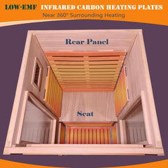 Far Infrared Sauna for Home One Person, 1170W Fast Heating Solid Wood Indoor Dry Sauna Room with LCD Display, Tempered Glass Door/Bluetooth Speakers/Vent and LED Lighting, Easy Assembly