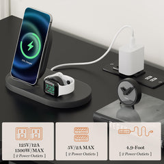 EOYUTLLY Buffet Cabinet with Storage, Buffet Cabinet with Charging Station & LED Light, Sideboard Cabinet with Decorative Sunlight Pattern Door, Accent Cabinet for Living Room, Entryway, Black & White