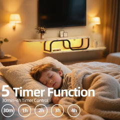 55”Floating Entertainment Center with LED Lights for 60/65/70 Inch TV, Floating TV Shelf with 5 Timers & 3 Colors & 6 Brightness Levels, Marble Wall-Mounted TV Stand for Living Room,Bedroom, White