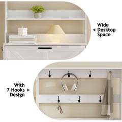 EOYUTLLY Shoe Cabinet for Entryway with 2 Flip Drawers,Narrow Wooden Shoe Storage Cabinet with Metal Legs,Hold 24 Pairs, 4-Tier Adjustable Shelves–Freestanding Hidden Shoe Organizer for Hallway, Foyer