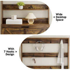 EOYUTLLY Shoe Cabinet for Entryway with 2 Flip Drawers,Narrow Wooden Shoe Storage Cabinet with Metal Legs,Hold 24 Pairs, 4-Tier Adjustable Shelves–Freestanding Hidden Shoe Organizer for Hallway, Foyer