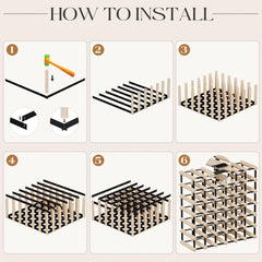 Wooden Wine Rack Countertop- Stylish Wine Racks for Cabinets, Perfect for Organizing and Displaying Your Wine Collection, Durable & Space-Saving Wine Storage Solution(16 Bottles)