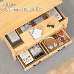 42'' Lift Top Coffee Table, 4-in-1 Multifunctional Lift Coffee Table with Storage & Hidden Compartments, Farmhouse Coffe Table with Lifting top for Living Room, Dining Reception Room, White