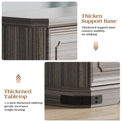 6 Drawer Dresser, 52" Wide Modern Chest of Drawers with Embossed Textures & Beveled Edges, Wood Double Dresser Farmhouse Storage Dressers Drawer Organizers for Bedroom, Living Room, Grey