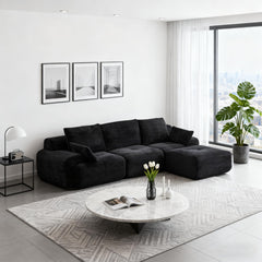 Love seat Sofa Couch for Living Room, Corduroy Fabric, Modern Memory Foam Compressed Sofa with Pillows, High-Resilience Memory Foam, Easy Assembly for Small Spaces (Grey, 1 Seat)