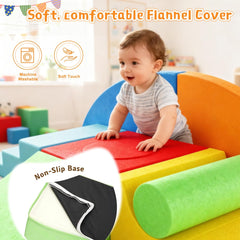 Large 8-Piece Foam Climbing Blocks for Toddlers, Soft Play Climbing Toys with Non-Slip Bottom, Baby Climbing Blocks Boost Motor Skills & Coordination,Indoor Play Gym Set for Climbing & Crawling