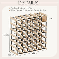 Wooden Wine Rack Countertop- Stylish Wine Racks for Cabinets, Perfect for Organizing and Displaying Your Wine Collection, Durable & Space-Saving Wine Storage Solution(16 Bottles)