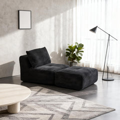 Love seat Sofa Couch for Living Room, Corduroy Fabric, Modern Memory Foam Compressed Sofa with Pillows, High-Resilience Memory Foam, Easy Assembly for Small Spaces (Grey, 1 Seat)