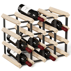 Wooden Wine Rack Countertop- Stylish Wine Racks for Cabinets, Perfect for Organizing and Displaying Your Wine Collection, Durable & Space-Saving Wine Storage Solution(16 Bottles)