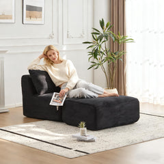 Love seat Sofa Couch for Living Room, Corduroy Fabric, Modern Memory Foam Compressed Sofa with Pillows, High-Resilience Memory Foam, Easy Assembly for Small Spaces (Grey, 1 Seat)