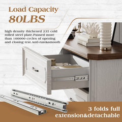 6 Drawer Dresser, 52" Wide Modern Chest of Drawers with Embossed Textures & Beveled Edges, Wood Double Dresser Farmhouse Storage Dressers Drawer Organizers for Bedroom, Living Room, Grey