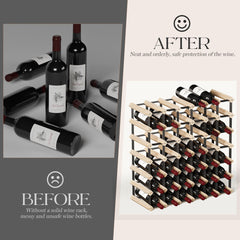 Wooden Wine Rack Countertop- Stylish Wine Racks for Cabinets, Perfect for Organizing and Displaying Your Wine Collection, Durable & Space-Saving Wine Storage Solution(16 Bottles)